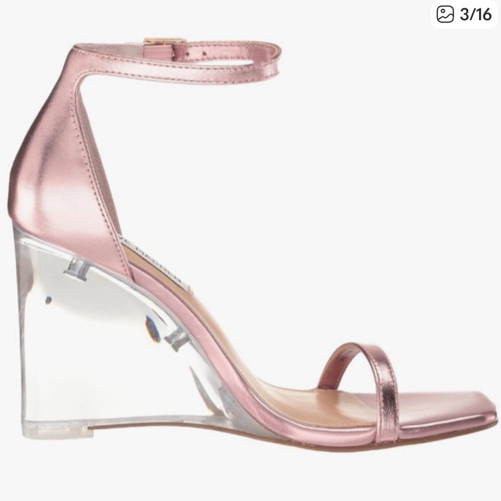 Steve Madden Metallic Pink Wedge Heels
